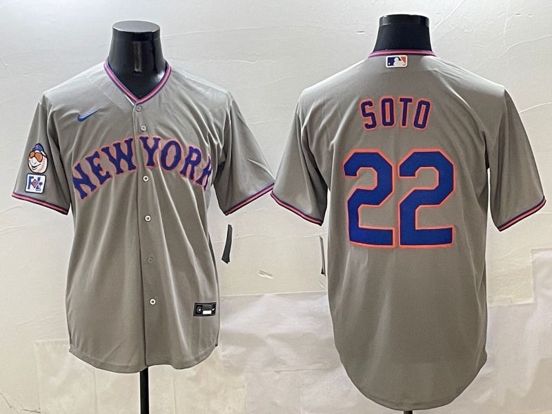 Men New York Mets #22 Soto Grey Second generation 2025 Nike MLB Jersey style 5->new york mets->MLB Jersey